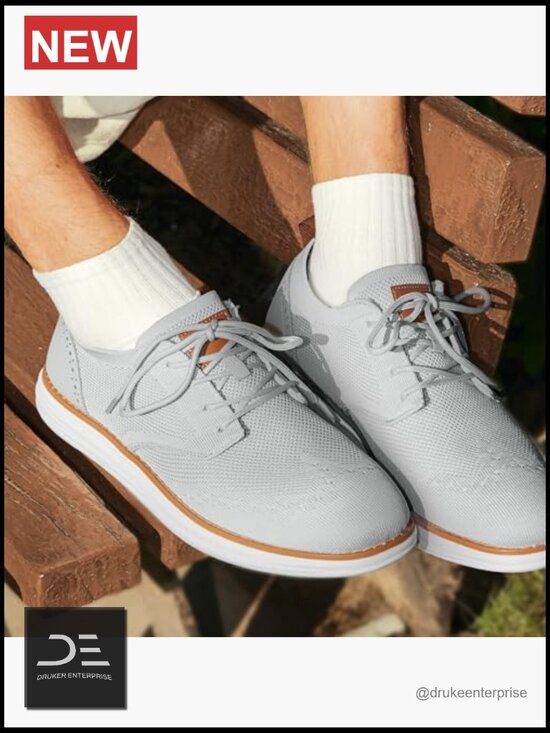 Men\'s Knit Oxfords Sneakers Casual Dress Lace-Up Lightweight Walking Shoes main image 7